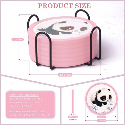 HcAmierte Seramik Bardak Altl (Pembe, 6 Adet)