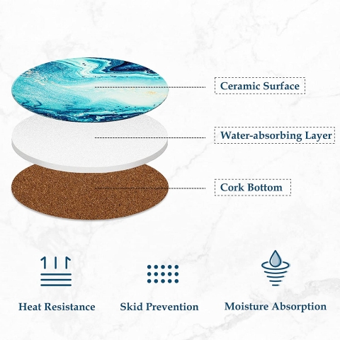 Housolution Seramik Bardak Altl(ok Renkli, 6 Adet)