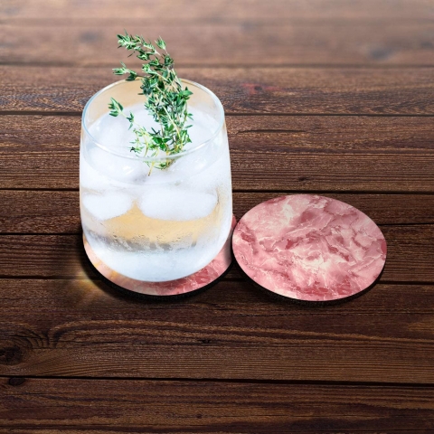 CARIBOU Coasters Dekoratif Bardak Altl(Pembe, 2 Adet)