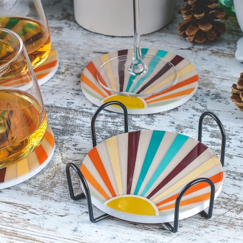 Greenline Goods Seramik Bardak Altl��� (G�ne�, 4 Adet)