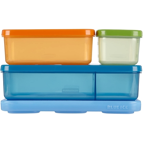 Rubbermaid LunchBlox Blmeli Beslenme Kutusu (Mavi)