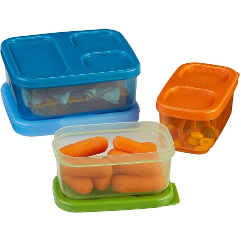 Rubbermaid LunchBlox Blmeli Beslenme Kutusu (S, Mavi)