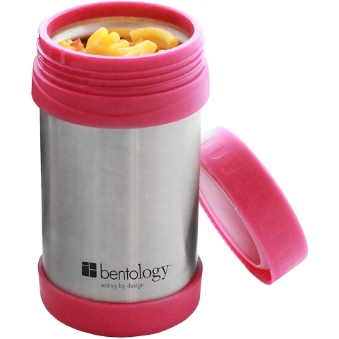 Bentology Paslanmaz elik Yemek Termosu (500ml, Pembe)