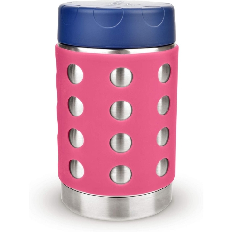 LunchBots Paslanmaz elik Yemek Termosu (Pembe, 470ml)