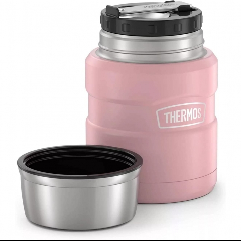 THERMOS Paslanmaz elik Yemek Termosu(470ml, Pembe)