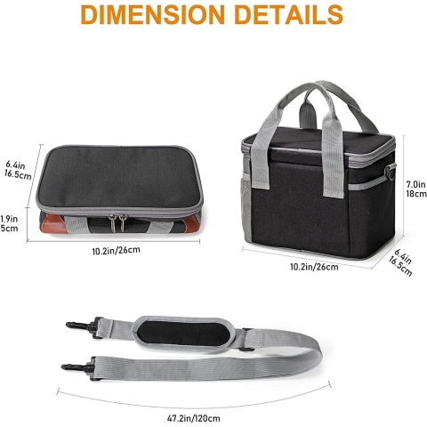 HSHRISH Yal�t�ml� Beslenme �antas� (7L, Siyah/Gri)