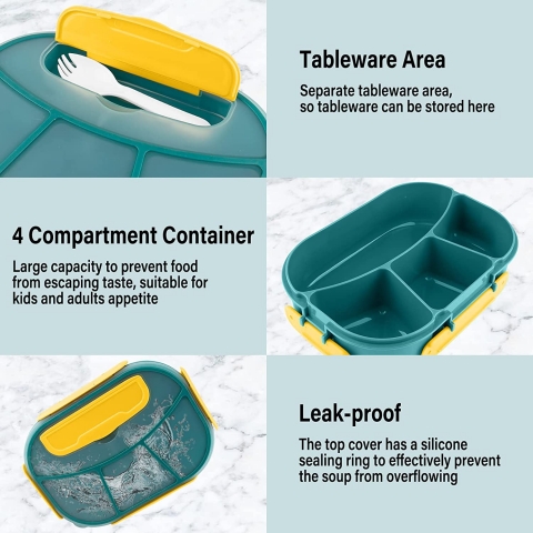 HSYTEK B�lmeli Beslenme Kutusu(Ye�il/Sar�)