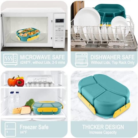 HSYTEK B�lmeli Beslenme Kutusu(Ye�il/Sar�)