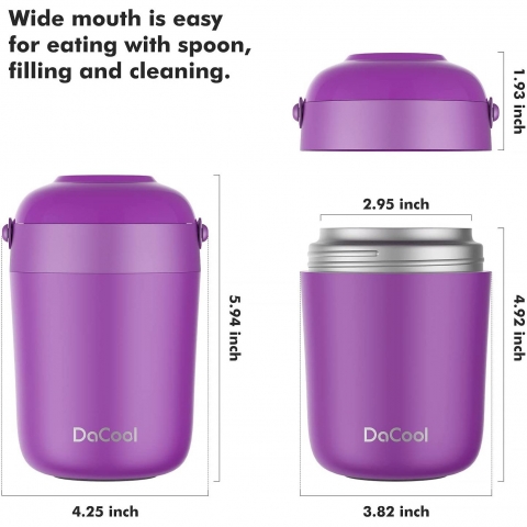 DaCool Yaltml Yemek Termosu (470ml, Mor)