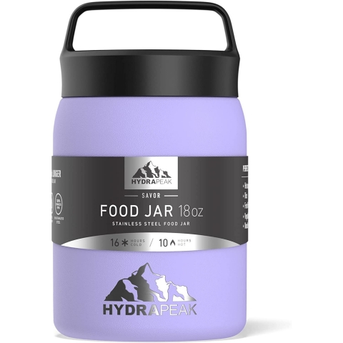 Hydrapeak Paslanmaz elik Yemek Termosu (530ml, Lilac)