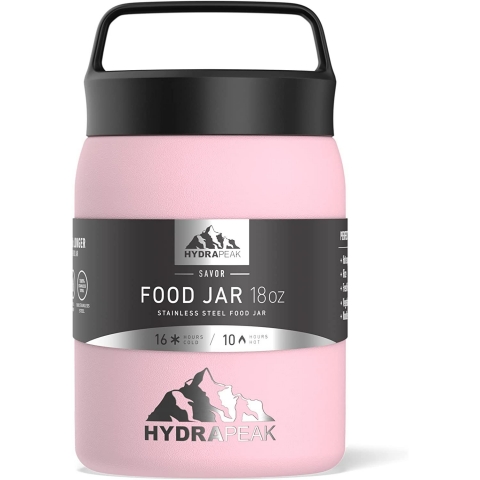 Hydrapeak Paslanmaz elik Yemek Termosu (530ml, Pembe)