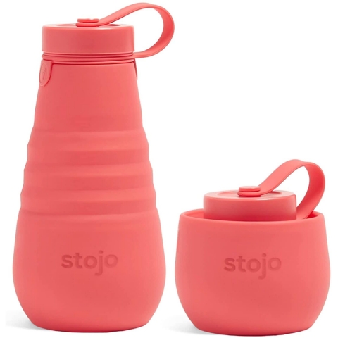 STOJO Katlanabilir Su iesi (529ML, Coral)