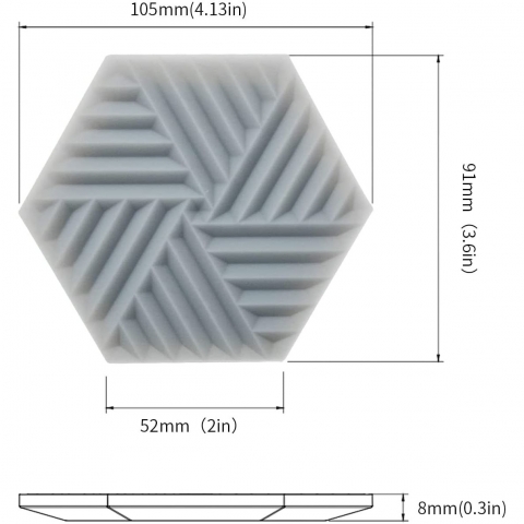 Dirani design Silikon Bardak Altl (Gri, 6 Adet)