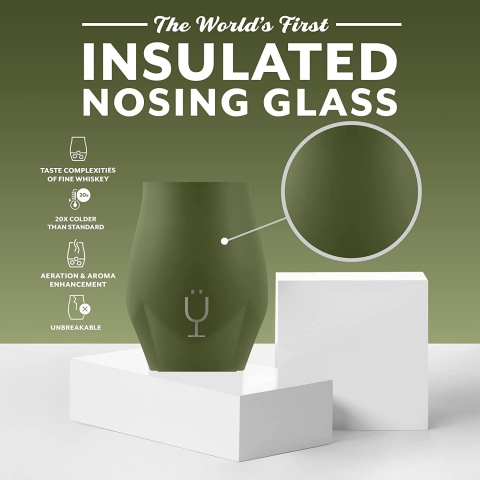 BrMate NOS'R Paslanmaz �elik Viski Barda�� Termosu (Green, 200ml)