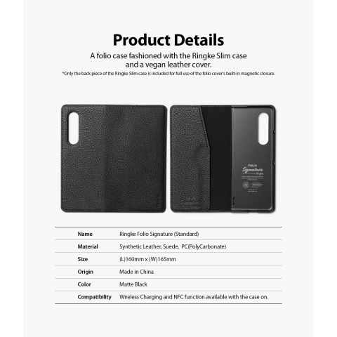 Rin gke Folio Galaxy Z Fold 3 Ultra Deri Klf
