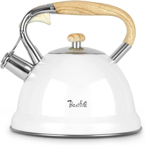 BAERFO Paslanmaz elik Ses kartan Ddkl Kettle (Beyaz)