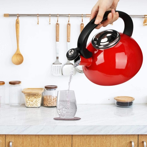 Aidea Seramik Ses kartan Ddkl Kettle (Krmz)