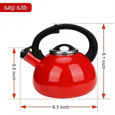 Aidea Seramik Ses kartan Ddkl Kettle (Krmz)