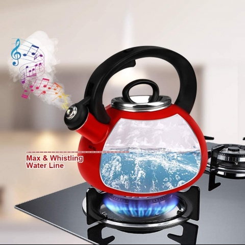 Aidea Seramik Ses kartan Ddkl Kettle (Krmz)