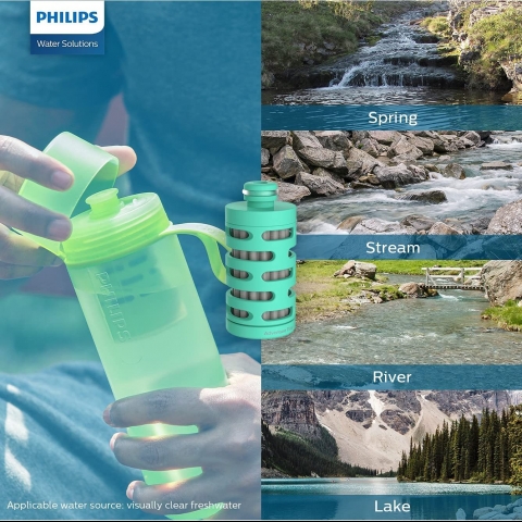 Philips Water GoZero BPA-Free Su Artmal Matara (Yeil, 590ml)
