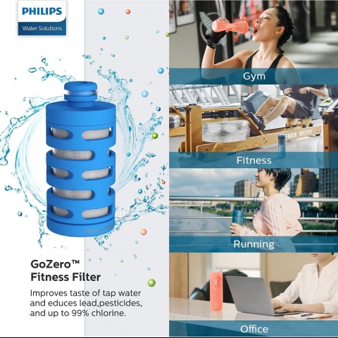 Philips Water GoZero BPA-Free Su Artmal Matara (Mavi, 590ml)