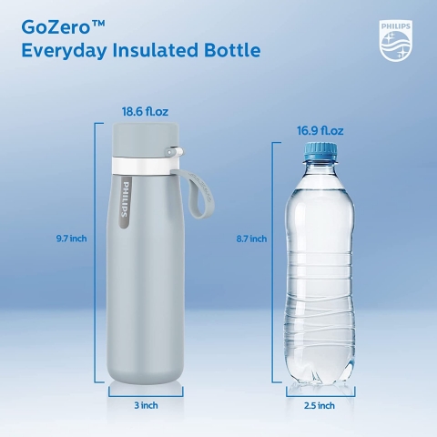 Philips Water GoZero Paslanmaz elik Matara (Ak Mavi, 550ml)