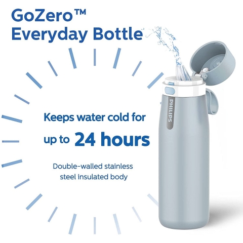 Philips Water GoZero Paslanmaz elik Matara (Ak Mavi, 550ml)