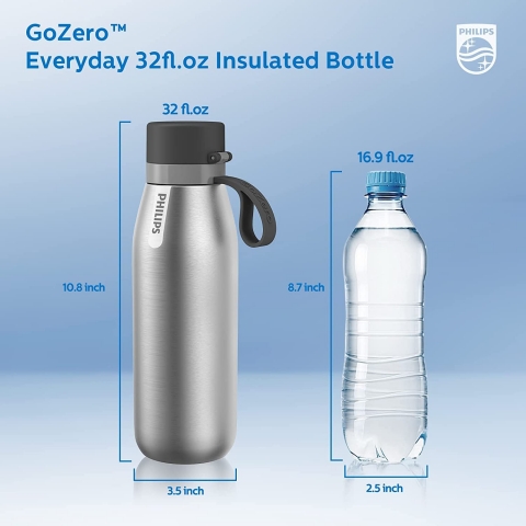 Philips Water GoZero Paslanmaz elik Matara (Gm, 1090ml)