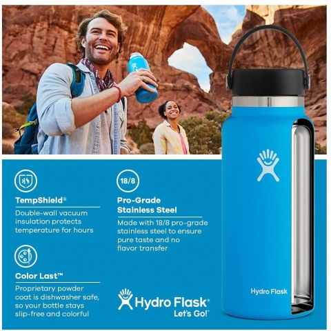 Hydro Flask Paslanmaz elik Su iesi (590ml, Gri)