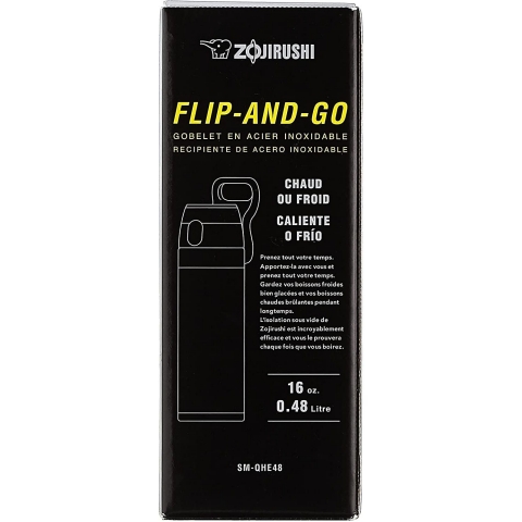 Zojirushi Flip And Go Paslanmaz elik Termos (480ml, Krmz)