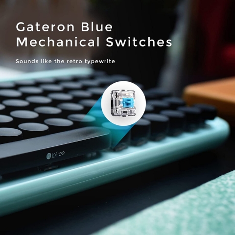 LOFREE Wireless Mekanik Bluetooth Klavye (Mavi)