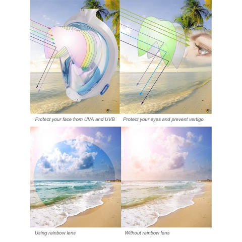 Snorkel Mask Full Face 2019 Newest UV Protection Foldable Easy