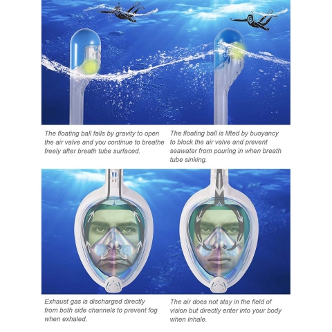Snorkel Mask Full Face 2019 Newest UV Protection Foldable Easy