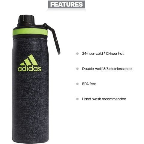 adidas Paslanmaz �elik Su �i�ei (600ml, Ye�il/Siyah)