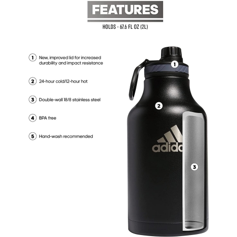 adidas Paslanmaz elik Su iesi (2 Litre)