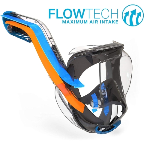 WildHorn Outfitters Seaview 180 V2 Full Face Snorkel Mask with FL
