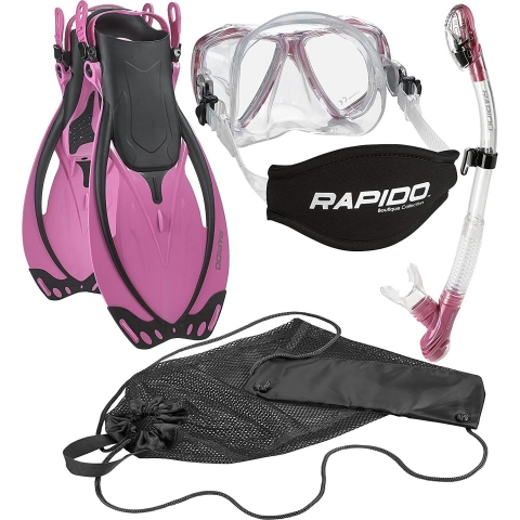 Phantom Aquatics norkel Set (Siyah/Pembe)
