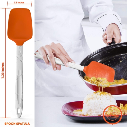 M KITCHEN WORLD Silikon Spatula Seti ( 4 Adet) (Turuncu)
