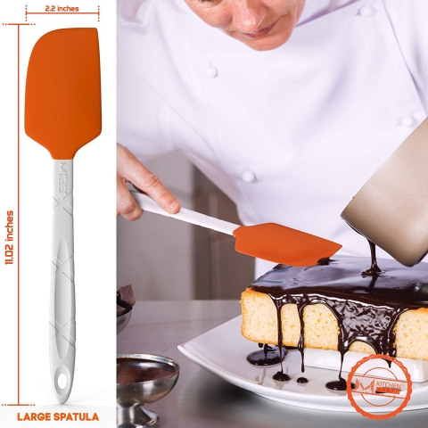 M KITCHEN WORLD Silikon Spatula Seti ( 4 Adet) (Turuncu)