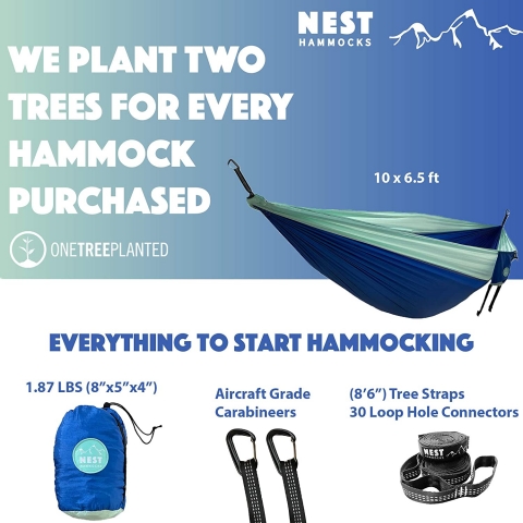 Nest Hammocks ift Kiilik Naylon Hamak (Mavi)