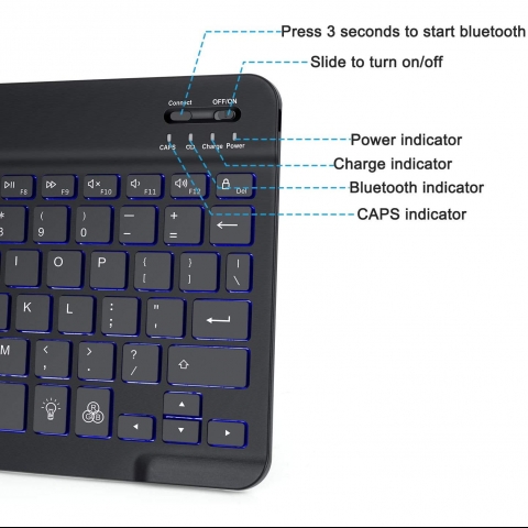OMOTON Mini Wireless Klavye (Siyah)