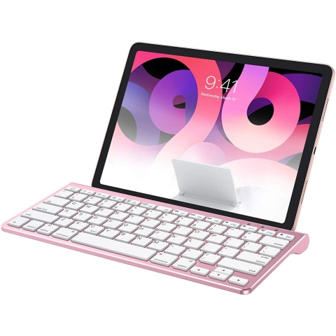 OMOTON iPad in Standl Bluetooth Klavye (Pembe)