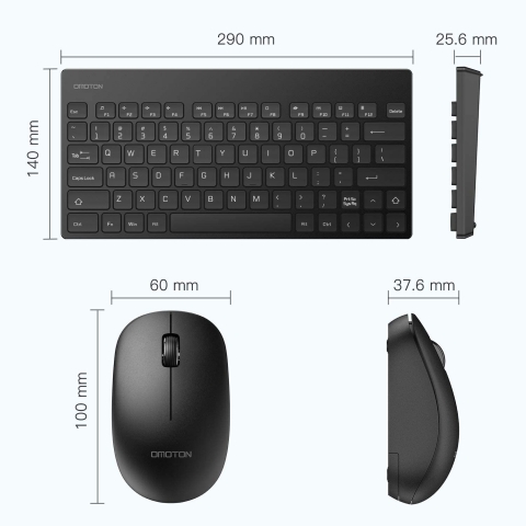 OMOTON WK202 Bluetooth Klavye ve Mouse Seti (Siyah)