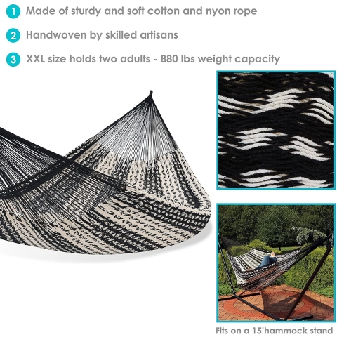 Sunnydaze ift Kiilik Pamuklu Hamak (Bej)