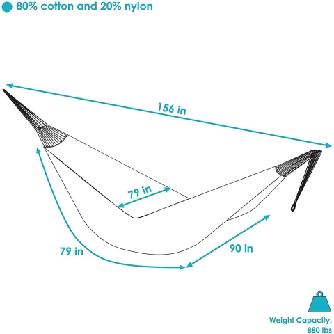 Sunnydaze ift Kiilik Pamuklu Hamak (Bej)