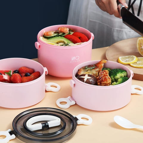 ZZQ Bento Box Yaltml Beslenme Kutusu (Pembe)