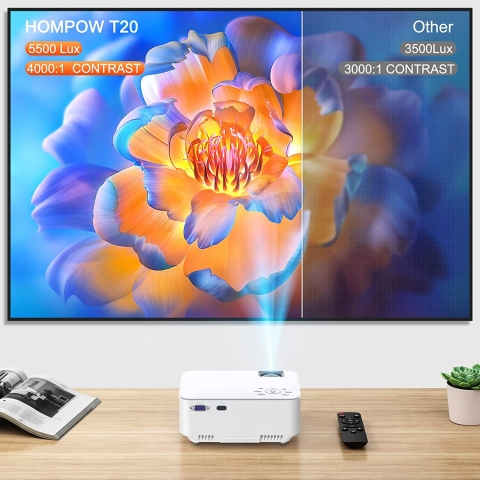 HOMPOW  T20 Mini Projeksiyon Cihaz�