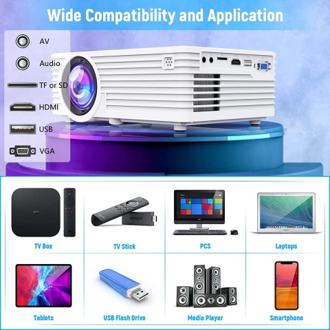 Jinou 6500 Lumen Portatif Projeksiyon Cihaz