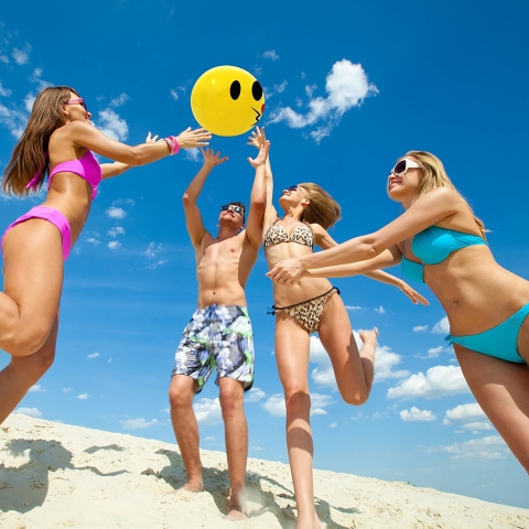 Big Mo's Toys 41 Cm Plaj Deniz Topu(Emoji, 12 Adet)