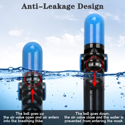 OUSPT T�m Y�z Maske �norkel Set (S, Mavi/Siyah)